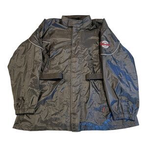 Milwaukee Full Zip Motorcycle Jacket Mens 2XL Black Nylon Cinch Waist Lightwgt